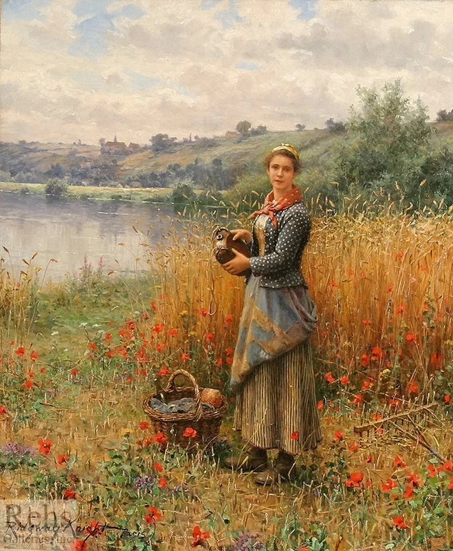 Madeleine in un campo di grano